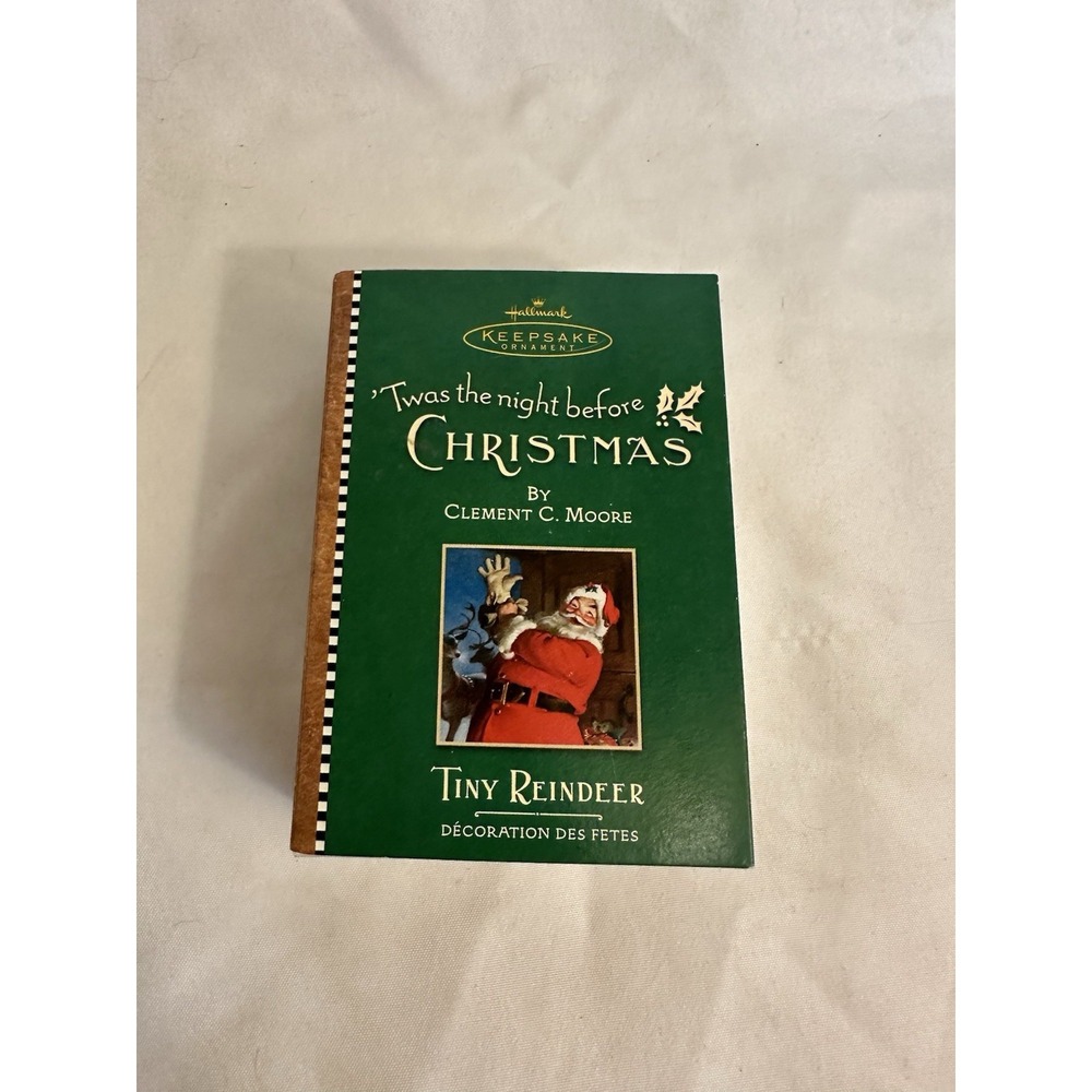 2001 Hallmark Ornament - Twas The Night Before Christmas - Tiny Reindeer 2001